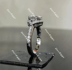 The Anna round half eternity pave halo engagement ring only semi-mount only(Exclusively to DovEggs Stones)