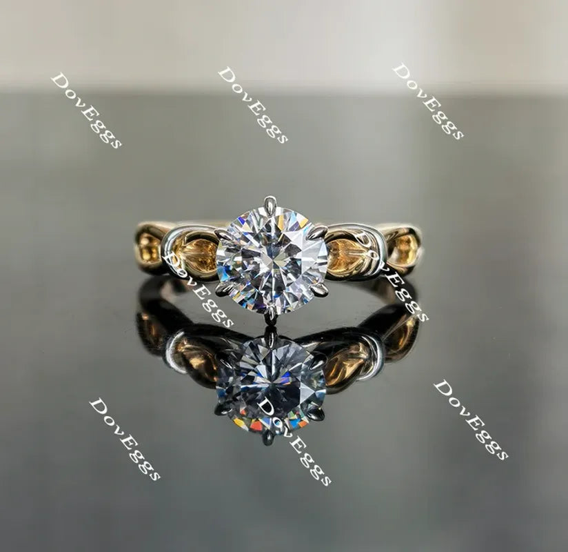 Doveggs art deco solitaire engagement ring semi-mount only(Exclusively to DovEggs Stones)