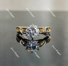 Doveggs art deco solitaire engagement ring semi-mount only(Exclusively to DovEggs Stones)