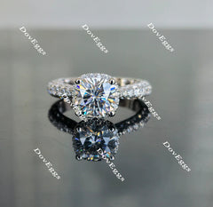 DovEggs pave halo engagement ring semi-mount only(Exclusively to DovEggs Stones)