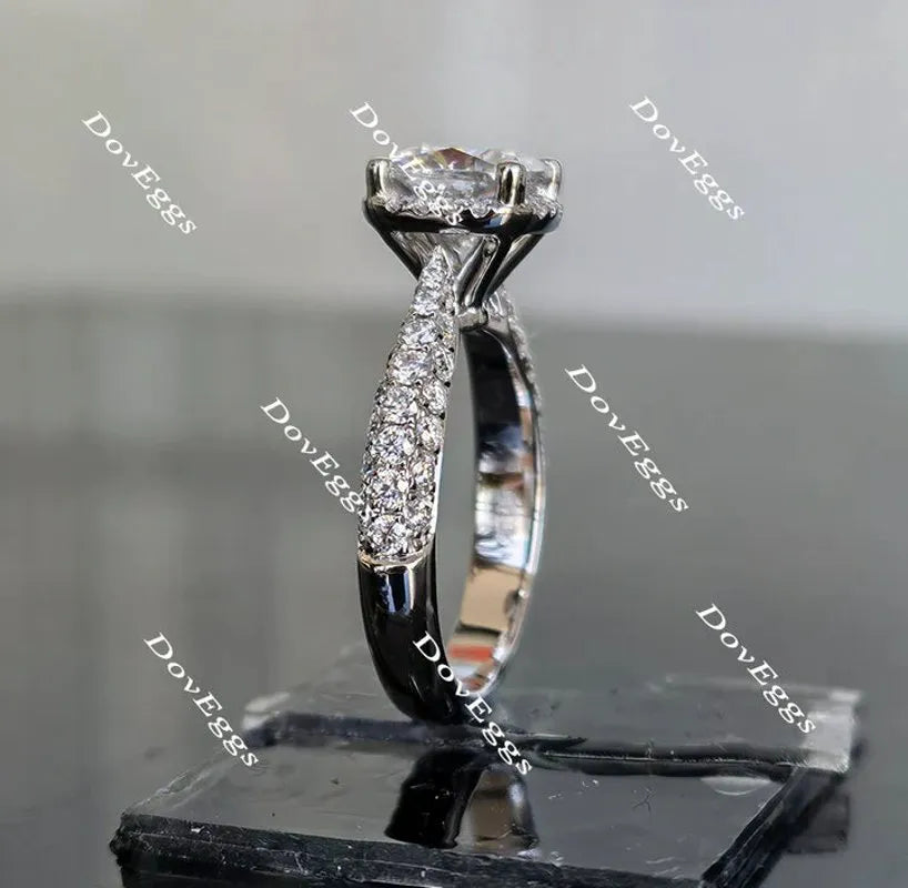 DovEggs pave halo engagement ring semi-mount only(Exclusively to DovEggs Stones)