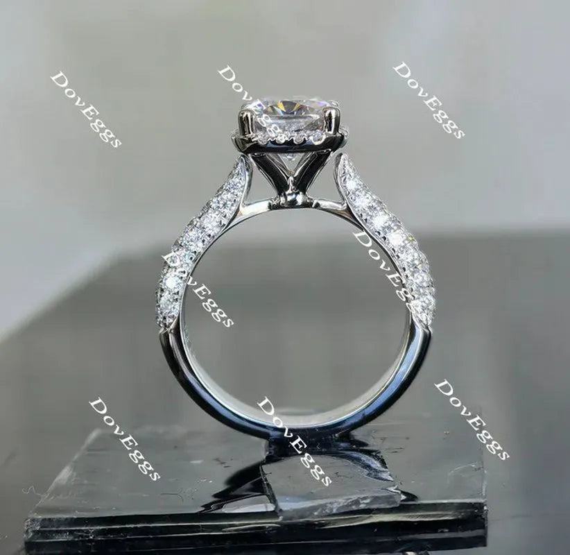 DovEggs pave halo engagement ring semi-mount only(Exclusively to DovEggs Stones)