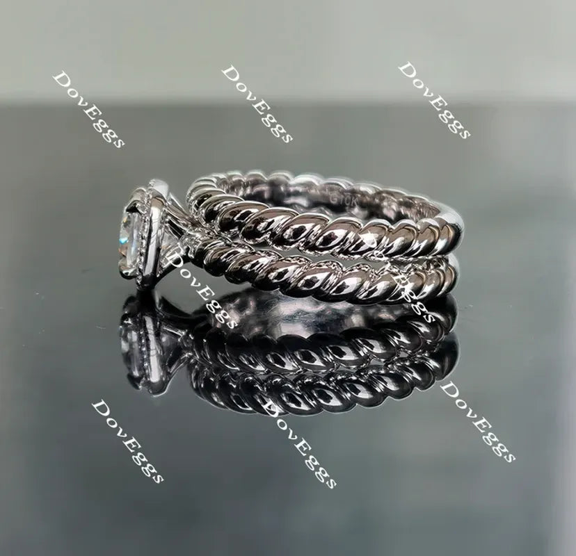 Doveggs halo art deco engagement ring only semi-mount only(Exclusively to DovEggs Stones)