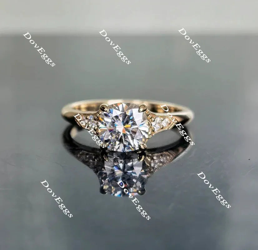 DoveEggs art deco engagement ring only semi-mount only(Exclusively to DovEggs Stones)