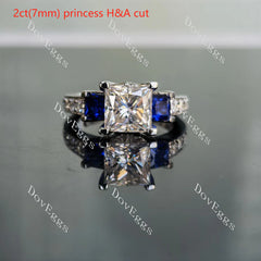 The Ginny side-stone engagement ring only semi-mount only(Exclusively to DovEggs Stones)