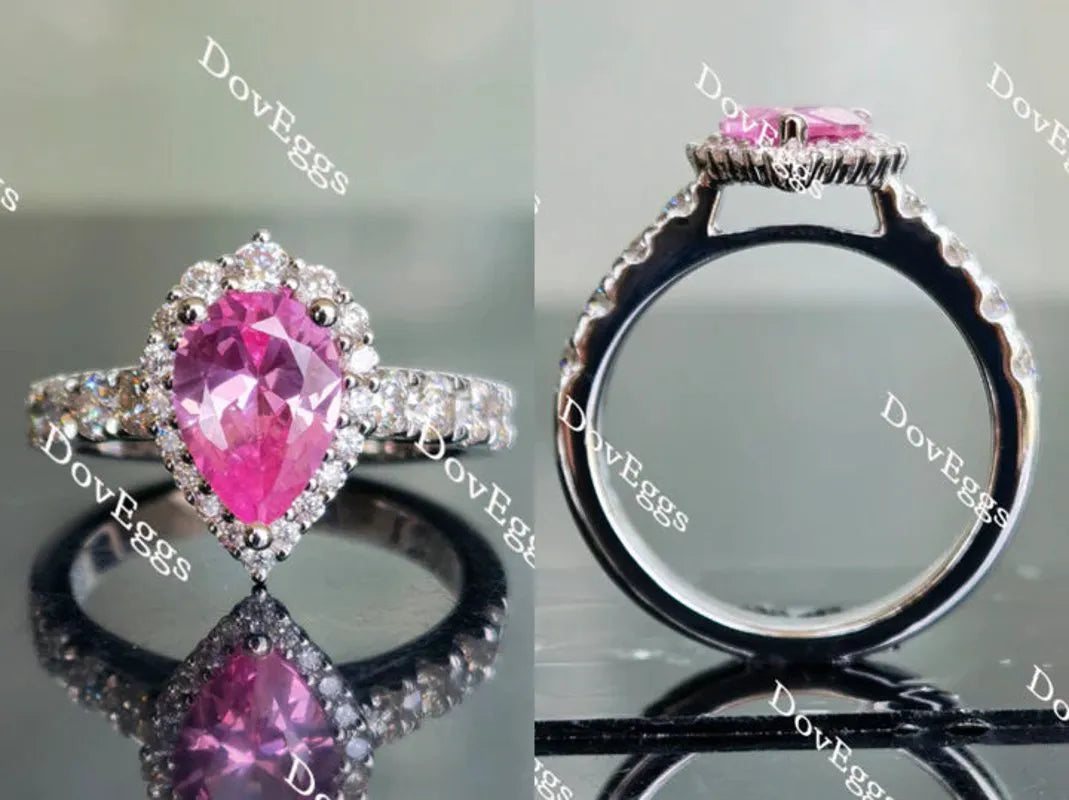 DovEggs halo half eternity pave engagement ring semi-mount only(Exclusively to DovEggs Stones)