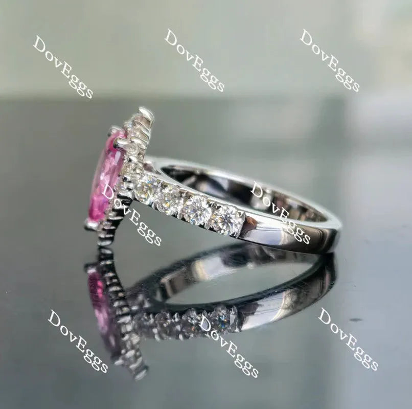 DovEggs halo half eternity pave engagement ring semi-mount only(Exclusively to DovEggs Stones)