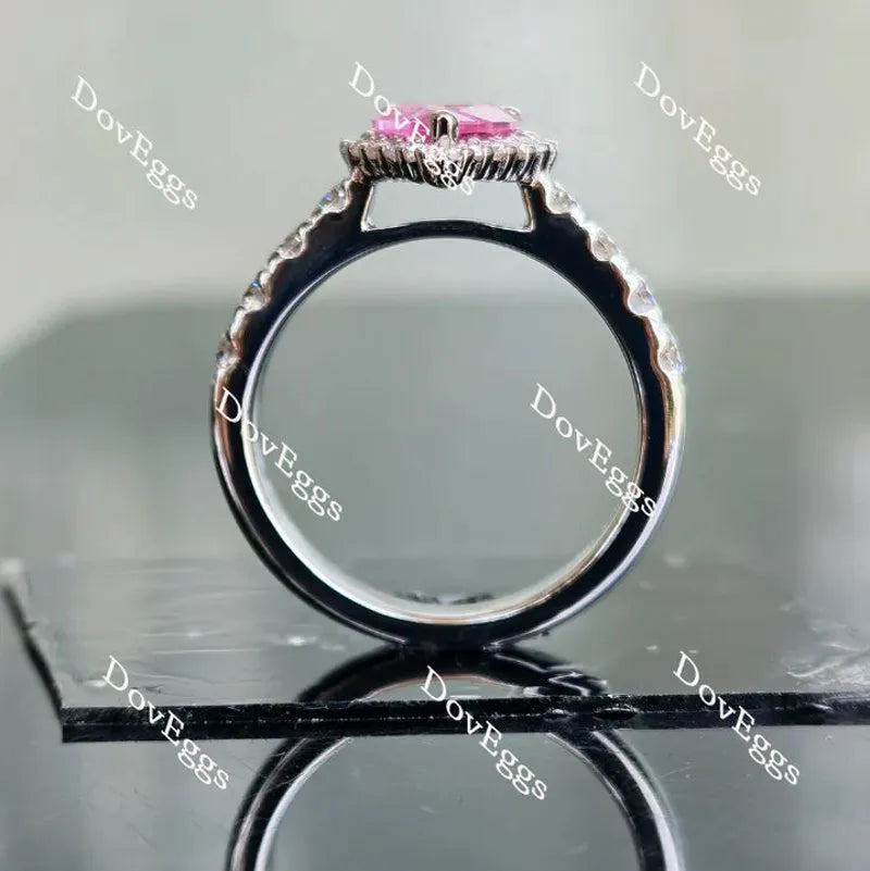 DovEggs halo half eternity pave engagement ring semi-mount only(Exclusively to DovEggs Stones)