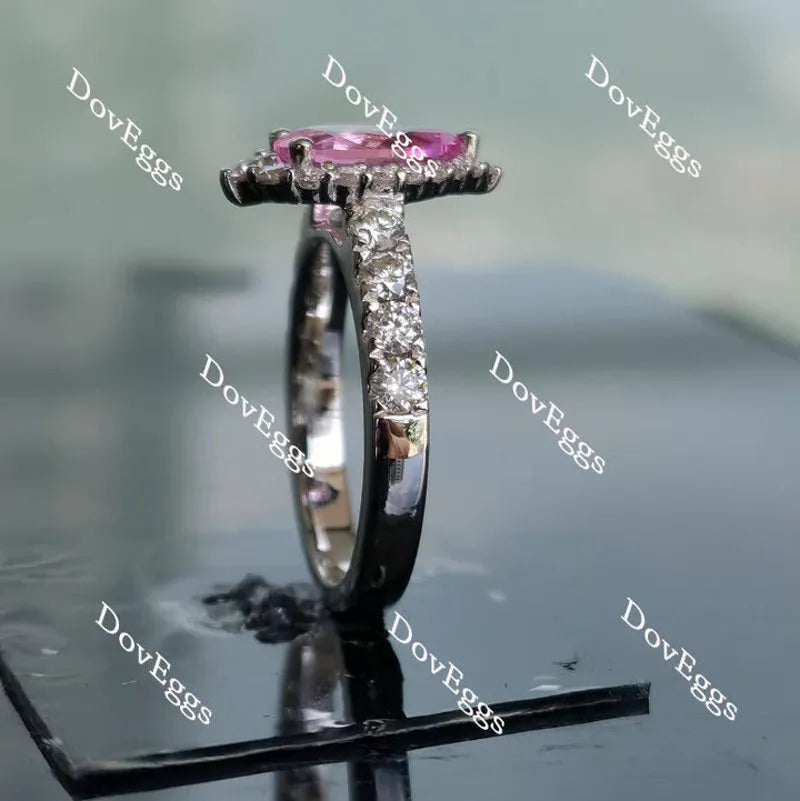 DovEggs halo half eternity pave engagement ring semi-mount only(Exclusively to DovEggs Stones)