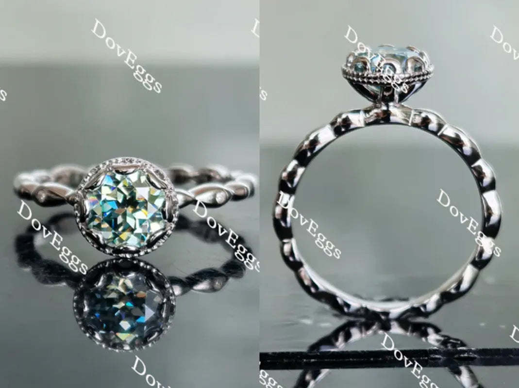 Doveggs vintage bezel engagement ring semi-mount only(Exclusively to DovEggs Stones)