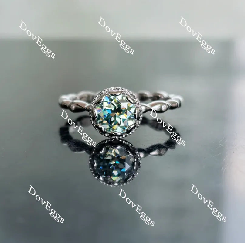 Doveggs vintage bezel engagement ring semi-mount only(Exclusively to DovEggs Stones)