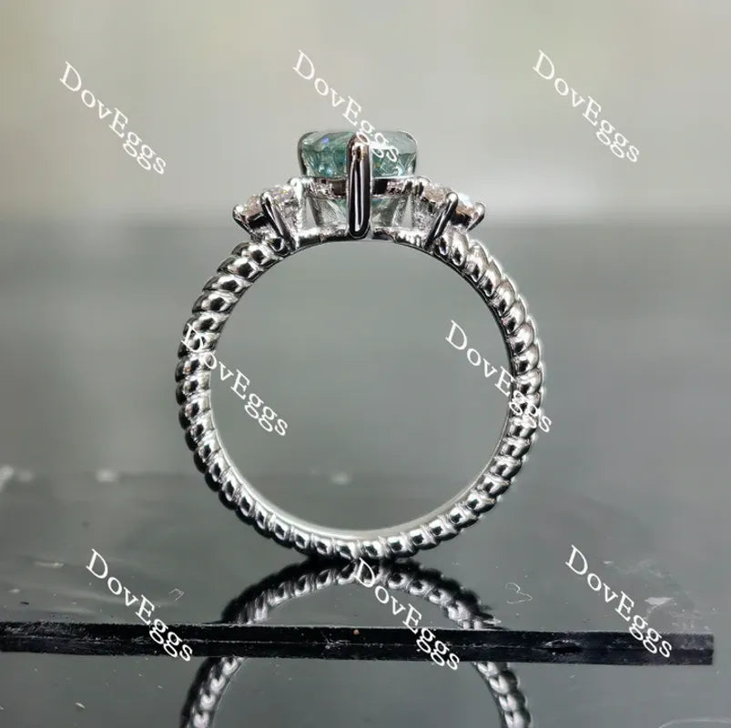 Doveggs three-stones engagement ring semi-mount only(Exclusively to DovEggs Stones)
