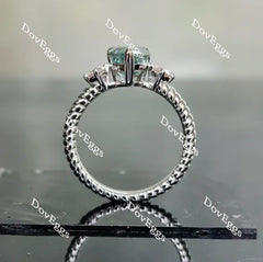 Doveggs three-stones engagement ring semi-mount only(Exclusively to DovEggs Stones)