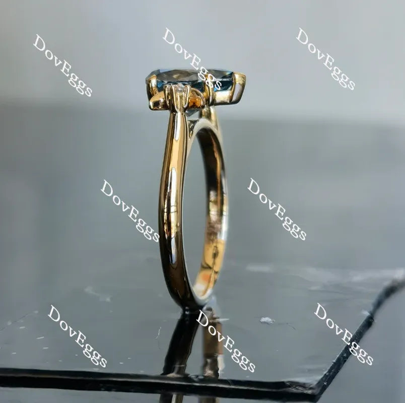 Doveggs half moon three-stone engagement ring semi-mount only(Exclusively to DovEggs Stones)