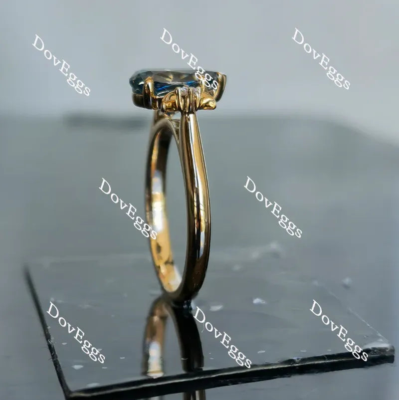 Doveggs half moon three-stone engagement ring semi-mount only(Exclusively to DovEggs Stones)