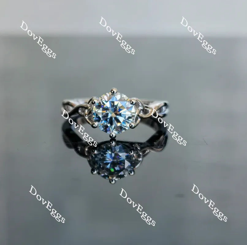 Doveggs hollow out band solitaire engagement ring semi-mount only(Exclusively to DovEggs Stones)