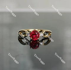 Doveggs side stones art deco engagement ring semi-mount only(Exclusively to DovEggs Stones)