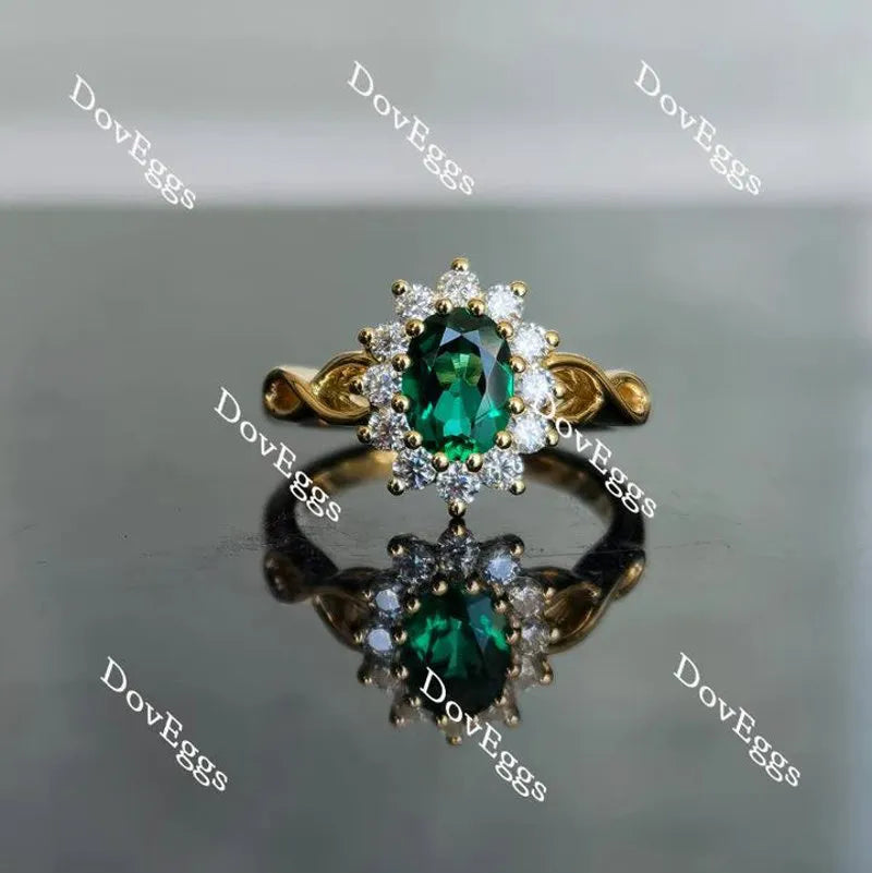 DovEggs floral halo engagement ring only semi-mount only(Exclusively to DovEggs Stones)