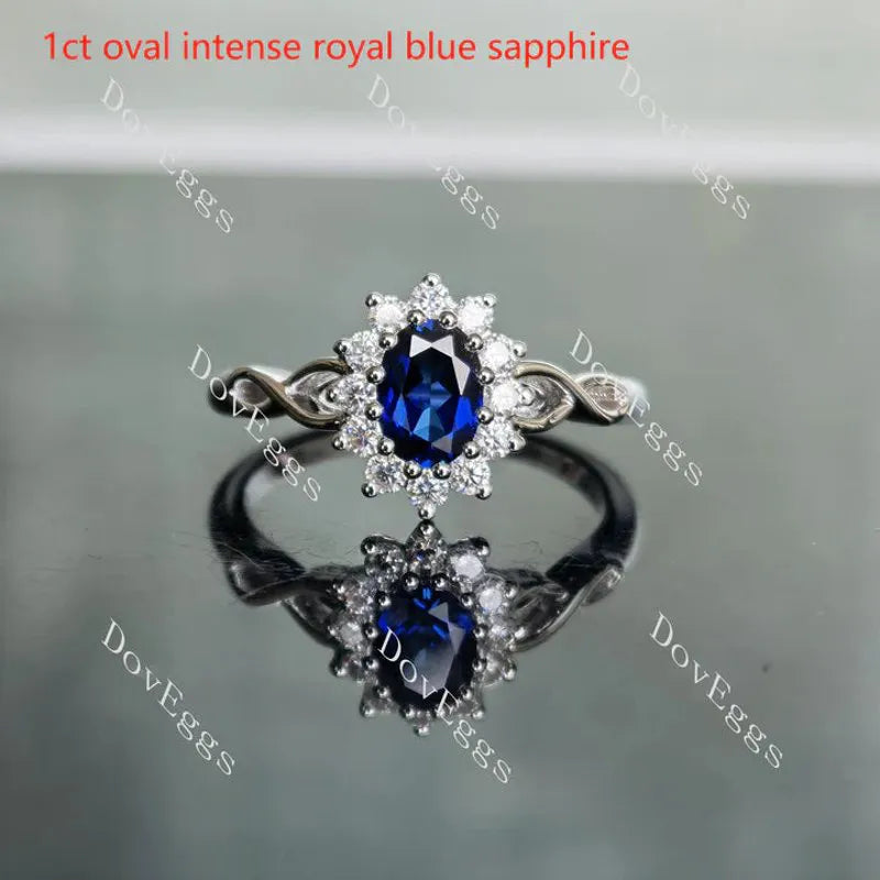 DovEggs floral halo engagement ring only semi-mount only(Exclusively to DovEggs Stones)