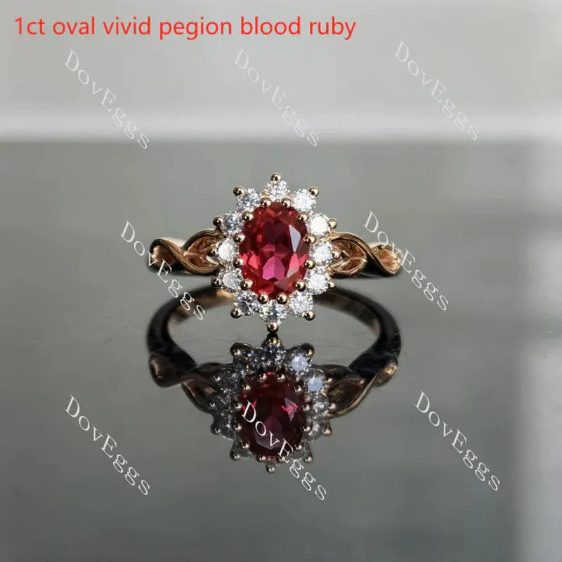 DovEggs floral halo engagement ring only semi-mount only(Exclusively to DovEggs Stones)