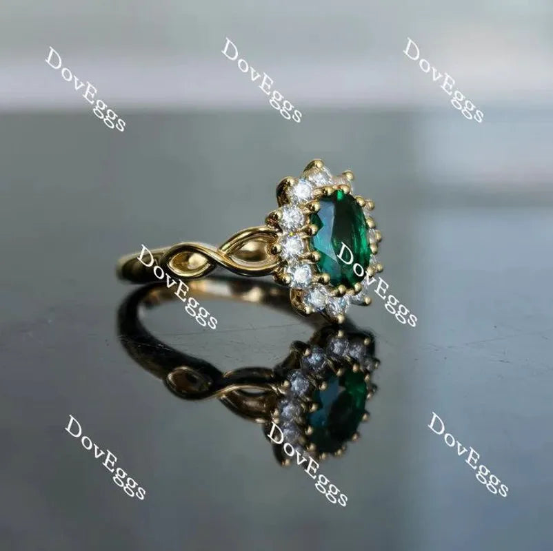 DovEggs floral halo engagement ring only semi-mount only(Exclusively to DovEggs Stones)