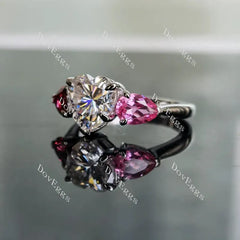 DovEggs three stone engagement ring semi-mount only(Exclusively to DovEggs Stones)