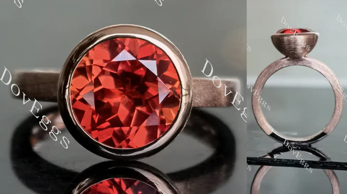 DovEggs bezel textured engagement ring semi-mount only(Exclusively to DovEggs Stones)