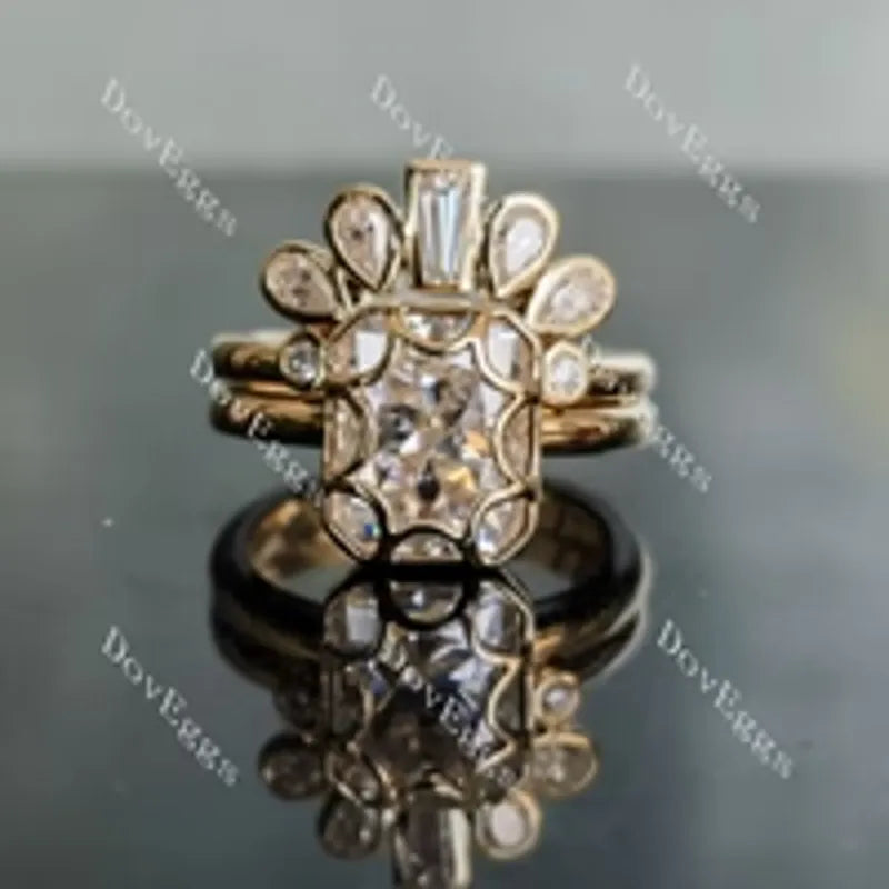 Bezel solitaire engagement ring semi-mount only(Exclusively to DovEggs Stones)