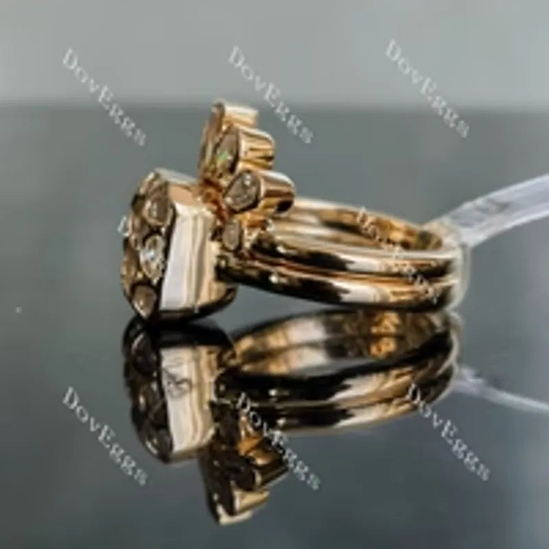 Bezel solitaire engagement ring semi-mount only(Exclusively to DovEggs Stones)