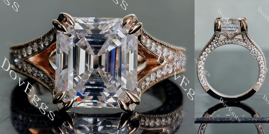 Faythe’s Promise Elizabeth split shank pave engagement ring only semi-mount only(Exclusively to DovEggs Stones)