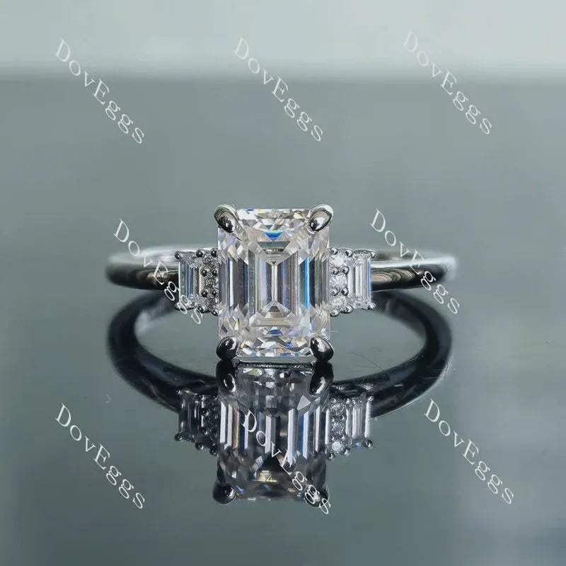 DoveEggs side stone engagement ring only semi-mount only(Exclusively to DovEggs Stones)