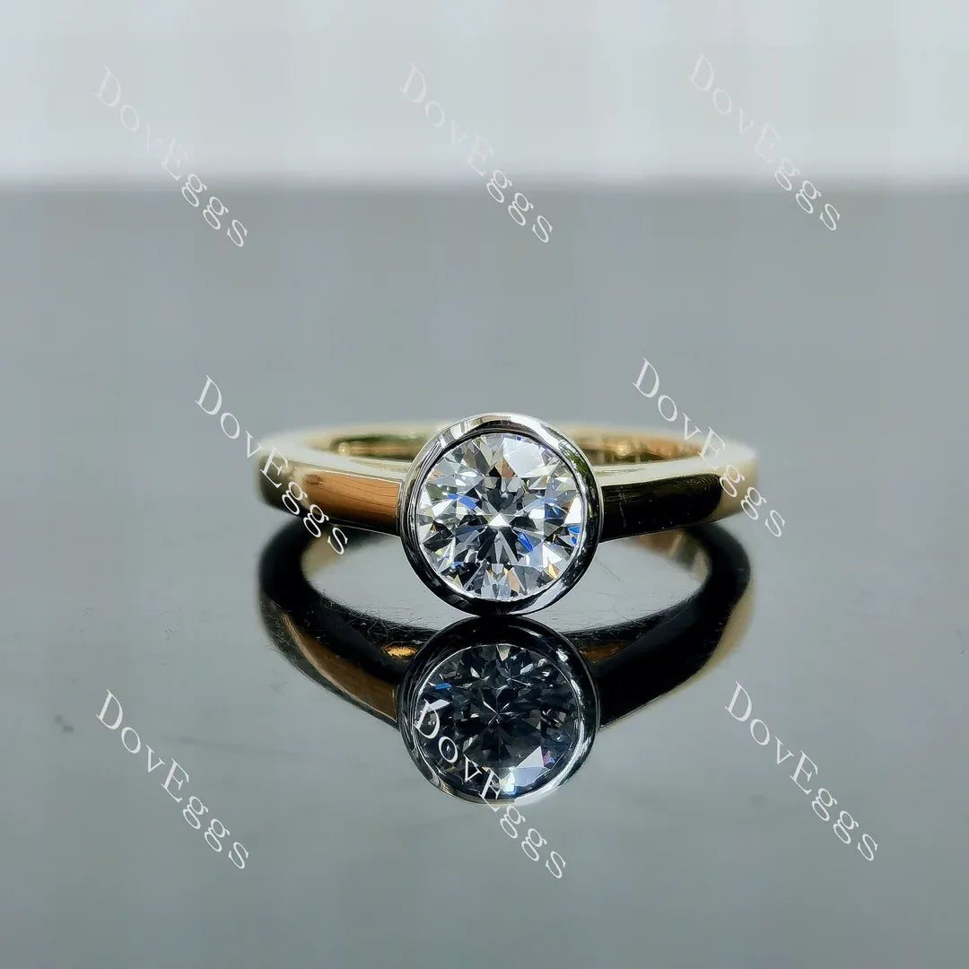 Doveggs solitaire bezel engagement ring semi-mount only(Exclusively to DovEggs Stones)