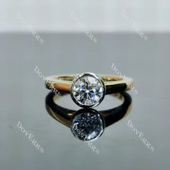 Doveggs solitaire bezel engagement ring semi-mount only(Exclusively to DovEggs Stones)