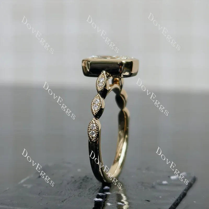 Doveggs bezel vintage engagement ring semi-mount only(Exclusively to DovEggs Stones)