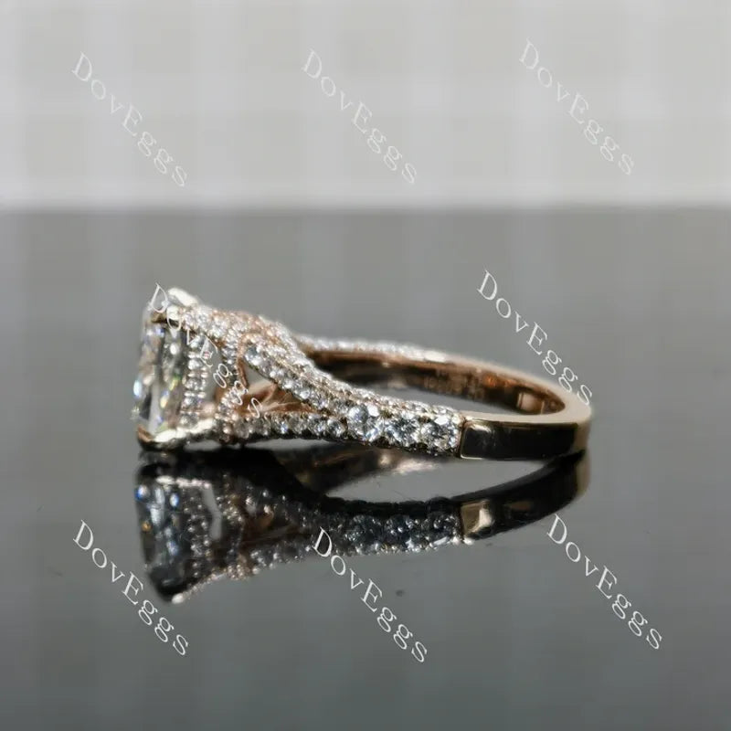 Emily's Hope split shanks pave half eternity engagement ring semi-mount only(Exclusively to DovEggs Stones)