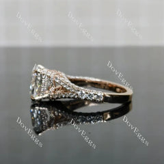 Emily's Hope split shanks pave half eternity engagement ring semi-mount only(Exclusively to DovEggs Stones)