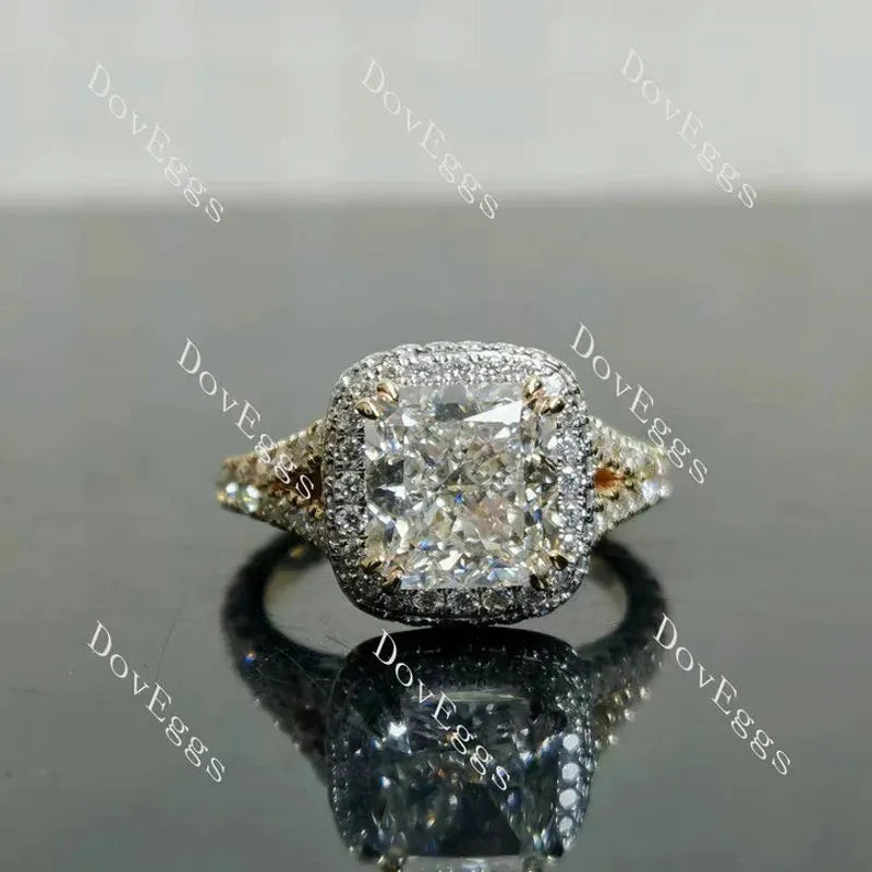 DovEggs halo split shanks engagement ring semi-mount only(Exclusively to DovEggs Stones)
