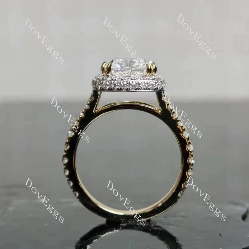 DovEggs halo split shanks engagement ring semi-mount only(Exclusively to DovEggs Stones)