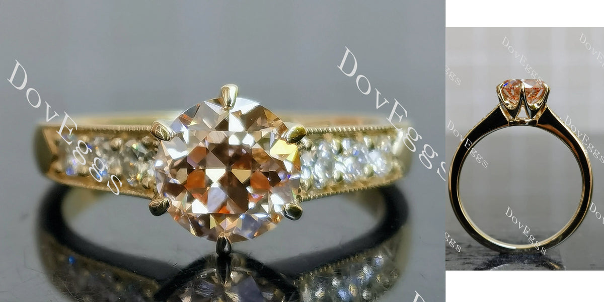 Doveggs pave art deco engagement ring only semi-mount only(Exclusively to DovEggs Stones)