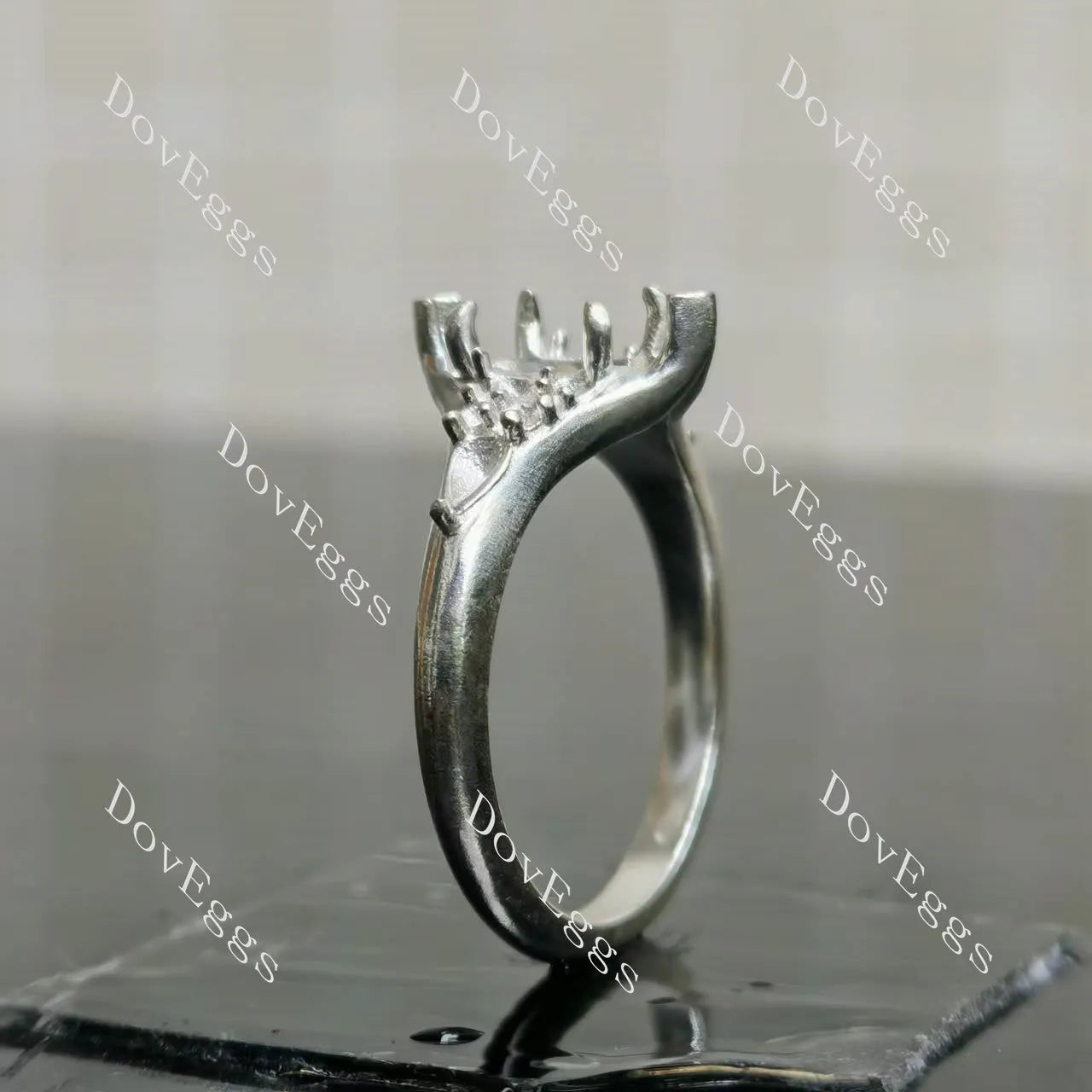 Harley side stones vintage engagement ring only semi-mount only(Exclusively to DovEggs Stones)