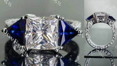 The Monica three stones engagement ring only semi-mount only(Exclusively to DovEggs Stones)