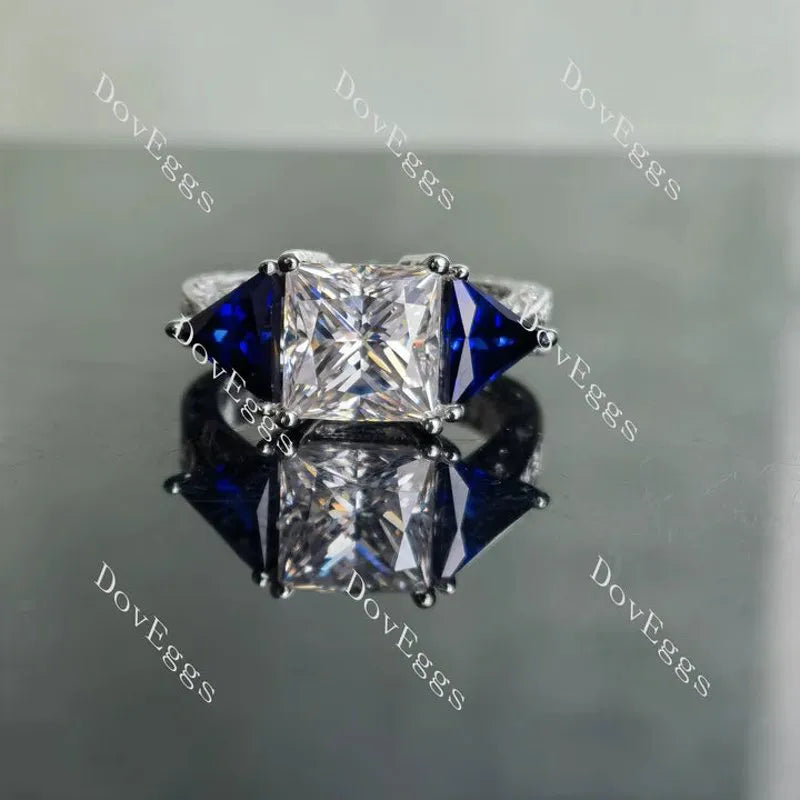 The Monica three stones engagement ring only semi-mount only(Exclusively to DovEggs Stones)