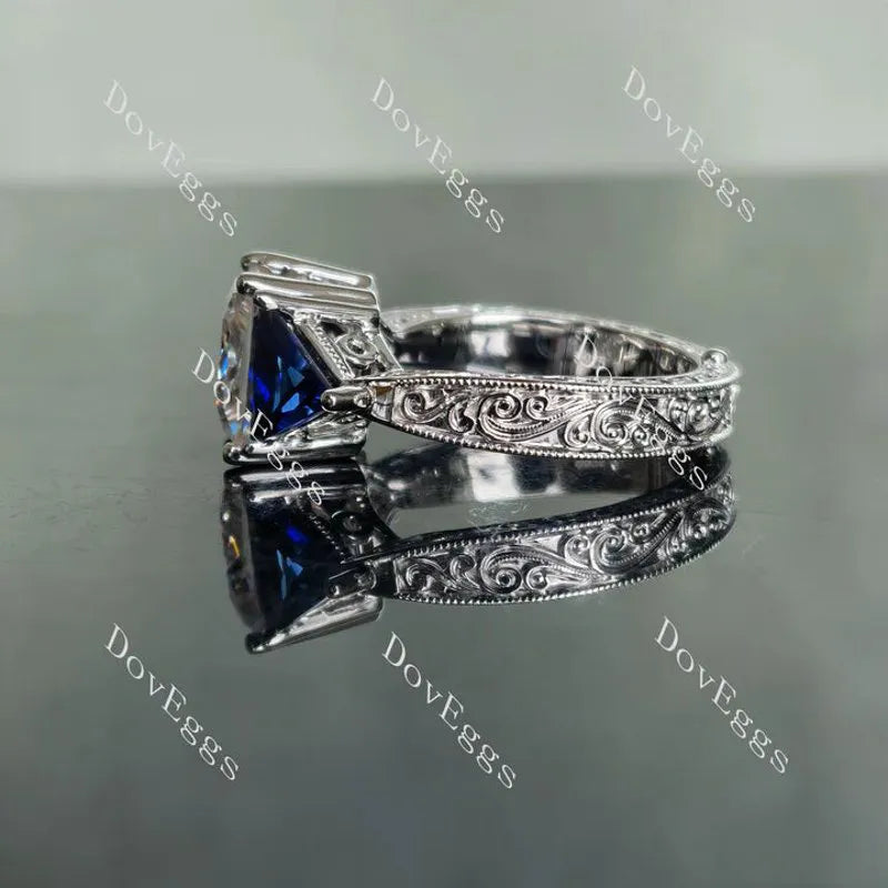 The Monica three stones engagement ring only semi-mount only(Exclusively to DovEggs Stones)