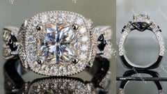 DovEggs pave halo engagement ring semi-mount only(Exclusively to DovEggs Stones)