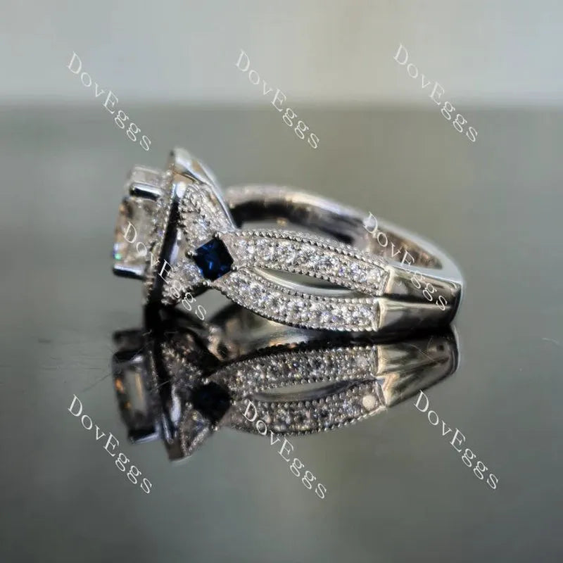 DovEggs pave halo engagement ring semi-mount only(Exclusively to DovEggs Stones)