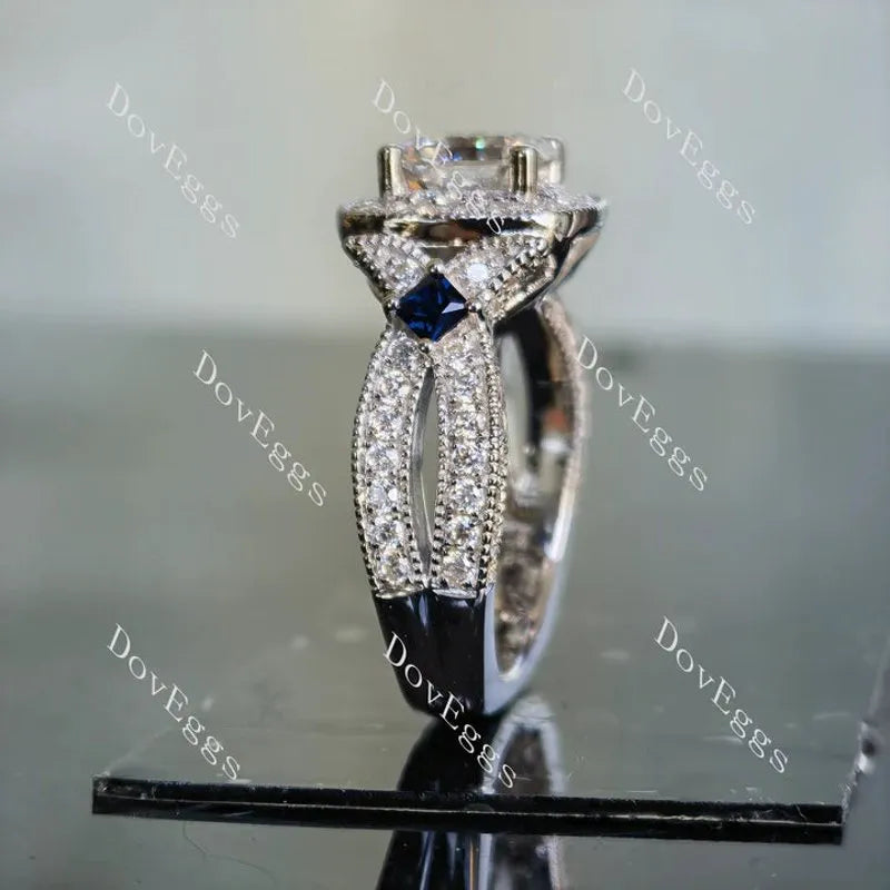 DovEggs pave halo engagement ring semi-mount only(Exclusively to DovEggs Stones)