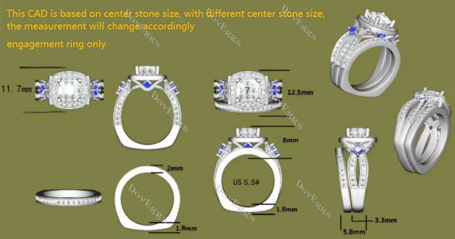 DovEggs pave halo engagement ring semi-mount only(Exclusively to DovEggs Stones)