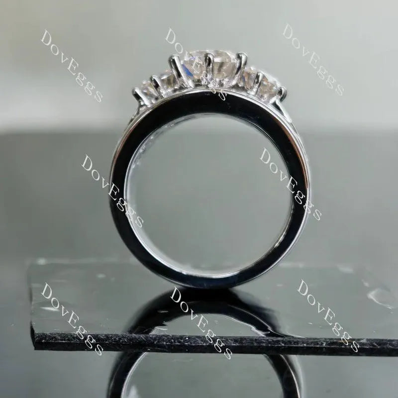 Doveggs three stones channel set engagement ring only semi-mount only(Exclusively to DovEggs Stones)