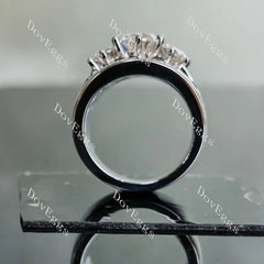 Doveggs three stones channel set engagement ring only semi-mount only(Exclusively to DovEggs Stones)